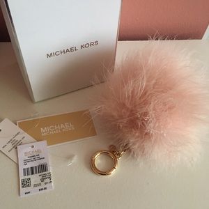Michael Kors Soft Pink Pom Bag Charm Keychain Fob